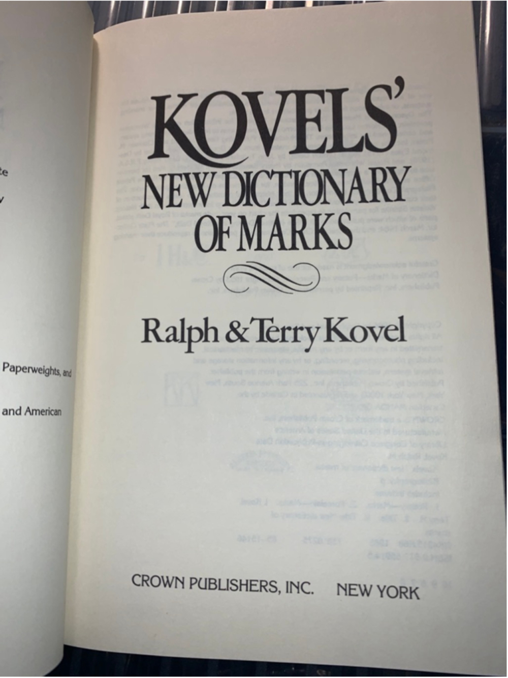 Kovels' New Dictionary of Marks hardcover Book